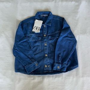Zara girls denim overshirt jacket